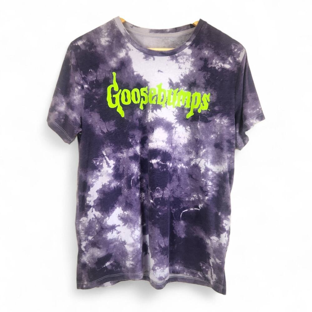 GAP Goosebumps Halloween Purple Logo Graphic Tie Dye Tee Size M/L Short Sleeve